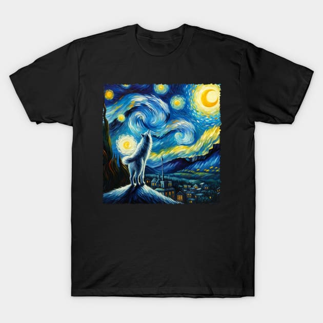 Moonlight Sonata Serenade Your Style with Majestic Wolf Tees T-Shirt by SofiaRibeiro